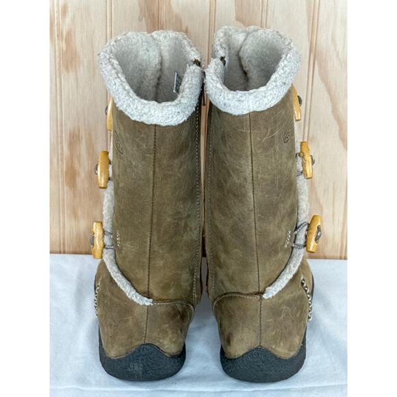 Keen Kaley Nubuck Leather Faux Toggle Closure Sherpa Boots Women’s Size 7 - Picture 4 of 8